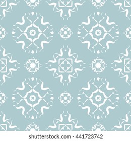 Abstract floral ornament seamless pattern of Light Blue color for wallpapers and background.