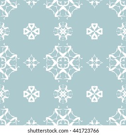 Abstract floral ornament seamless pattern of Light Blue color for wallpapers and background.