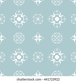 Abstract floral ornament seamless pattern of Light Blue color for wallpapers and background.