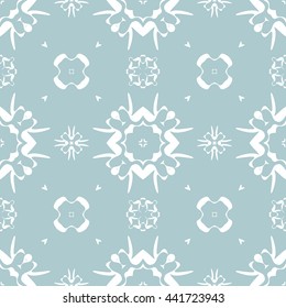 Abstract floral ornament seamless pattern of Light Blue color for wallpapers and background.