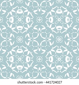 Abstract floral ornament seamless pattern of Light Blue color for wallpapers and background.