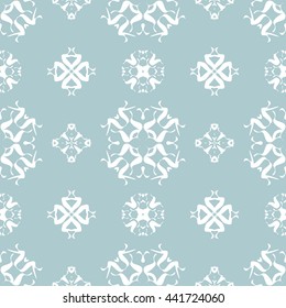 Abstract floral ornament seamless pattern of Light Blue color for wallpapers and background.