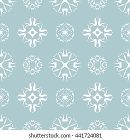Abstract floral ornament seamless pattern of Light Blue color for wallpapers and background.