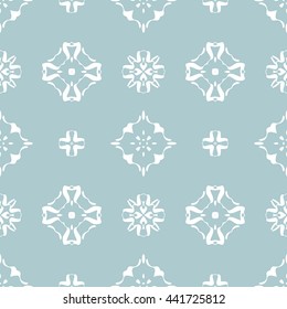 Abstract floral ornament seamless pattern of Light Blue color for wallpapers and background.
