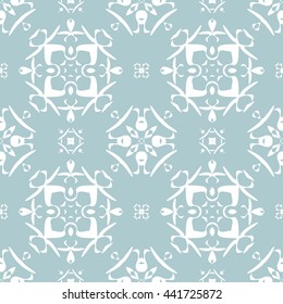 Abstract floral ornament seamless pattern of Light Blue color for wallpapers and background.