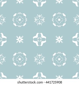 Abstract floral ornament seamless pattern of Light Blue color for wallpapers and background.
