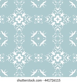 Abstract floral ornament seamless pattern of Light Blue color for wallpapers and background.