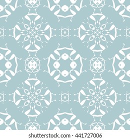 Abstract floral ornament seamless pattern of Light Blue color for wallpapers and background.