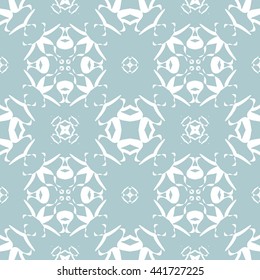 Abstract floral ornament seamless pattern of Light Blue color for wallpapers and background.