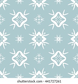 Abstract floral ornament seamless pattern of Light Blue color for wallpapers and background.