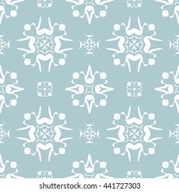 Abstract floral ornament seamless pattern of Light Blue color for wallpapers and background.