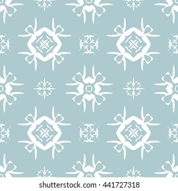 Abstract floral ornament seamless pattern of Light Blue color for wallpapers and background.