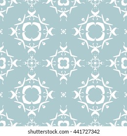Abstract floral ornament seamless pattern of Light Blue color for wallpapers and background.