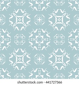 Abstract floral ornament seamless pattern of Light Blue color for wallpapers and background.