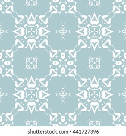 Abstract floral ornament seamless pattern of Light Blue color for wallpapers and background.