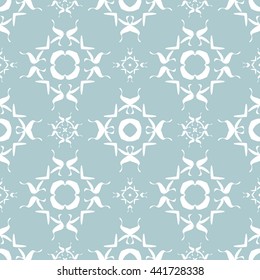 Abstract floral ornament seamless pattern of Light Blue color for wallpapers and background.