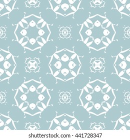 Abstract floral ornament seamless pattern of Light Blue color for wallpapers and background.