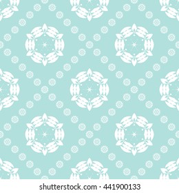 Abstract floral ornament seamless pattern with diagonal floral ornament of Powder Blue color for wallpapers and background.