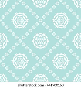 Abstract floral ornament seamless pattern with diagonal floral ornament of Powder Blue color for wallpapers and background.