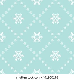 Abstract floral ornament seamless pattern with diagonal floral ornament of Powder Blue color for wallpapers and background.