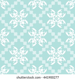 Abstract floral ornament seamless pattern with diagonal floral ornament of Powder Blue color for wallpapers and background.