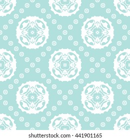 Abstract floral ornament seamless pattern of Powder Blue color for wallpapers and background.