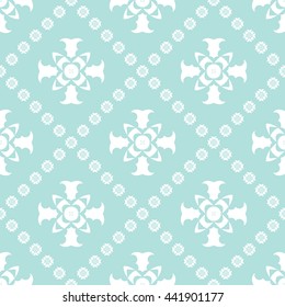 Abstract floral ornament seamless pattern of Powder Blue color for wallpapers and background.