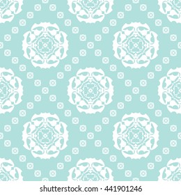 Abstract floral ornament seamless pattern of Powder Blue color for wallpapers and background.