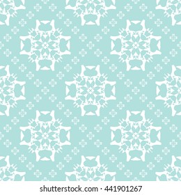 Abstract floral ornament seamless pattern of Powder Blue color for wallpapers and background.