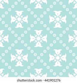 Abstract floral ornament seamless pattern of Powder Blue color for wallpapers and background.