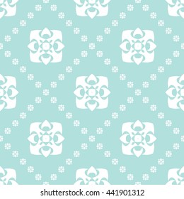 Abstract floral ornament seamless pattern of Powder Blue color for wallpapers and background.