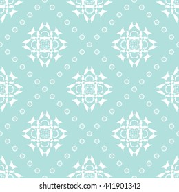 Abstract floral ornament seamless pattern of Powder Blue color for wallpapers and background.