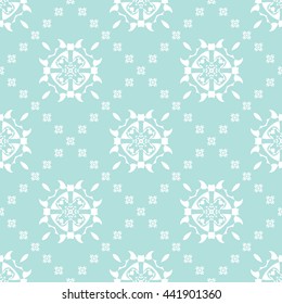 Abstract floral ornament seamless pattern of Powder Blue color for wallpapers and background.