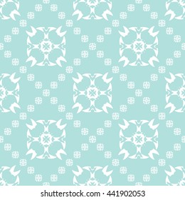 Abstract floral ornament seamless pattern of Powder Blue color for wallpapers and background.