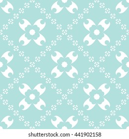 Abstract floral ornament seamless pattern of Powder Blue color for wallpapers and background.