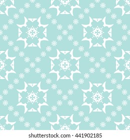 Abstract floral ornament seamless pattern of Powder Blue color for wallpapers and background.