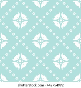 Abstract floral ornament seamless pattern of Powder Blue color for wallpapers and background.