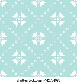 Abstract floral ornament seamless pattern of Powder Blue color for wallpapers and background.