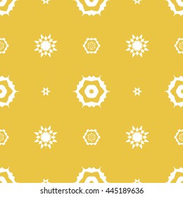 Abstract floral ornament seamless pattern of Yellow color for wallpapers and background.