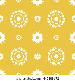 Abstract floral ornament seamless pattern of Yellow color for wallpapers and background.