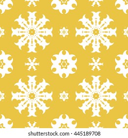 Abstract floral ornament seamless pattern of Yellow color for wallpapers and background.