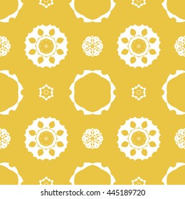 Abstract floral ornament seamless pattern of Yellow color for wallpapers and background.