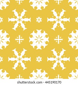 Abstract floral ornament seamless pattern of Yellow color for wallpapers and background.