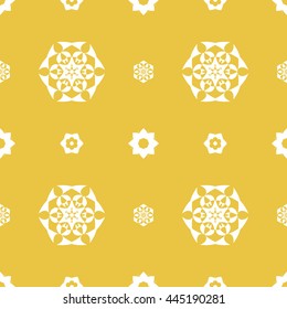 Abstract floral ornament seamless pattern of Yellow color for wallpapers and background.