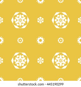 Abstract floral ornament seamless pattern of Yellow color for wallpapers and background.