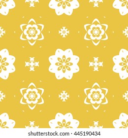 Abstract floral ornament seamless pattern of Yellow color for wallpapers and background.