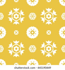 Abstract floral ornament seamless pattern of Yellow color for wallpapers and background.