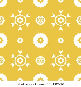 Abstract floral ornament seamless pattern of Yellow color for wallpapers and background.