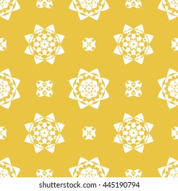 Abstract floral ornament seamless pattern of Yellow color for wallpapers and background.