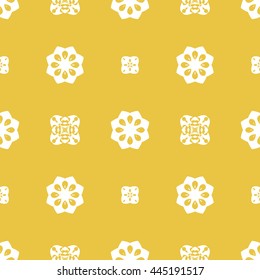 Abstract floral ornament seamless pattern of Yellow color for wallpapers and background.